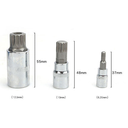 10Pcs Triple Square Spline Bit Socket Auto Accessories Truck Tamperproof Bit