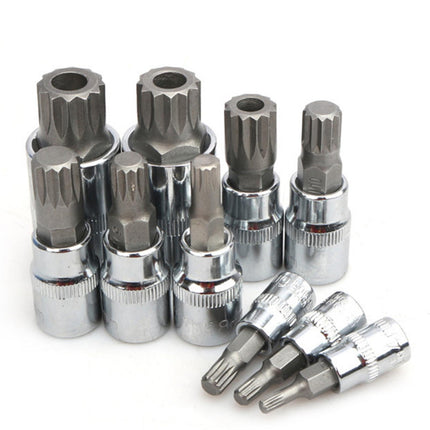 10Pcs Triple Square Spline Bit Socket Auto Accessories Truck Tamperproof Bit