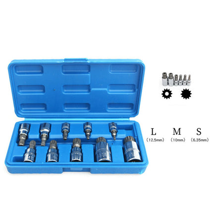 10Pcs Triple Square Spline Bit Socket Auto Accessories Truck Tamperproof Bit