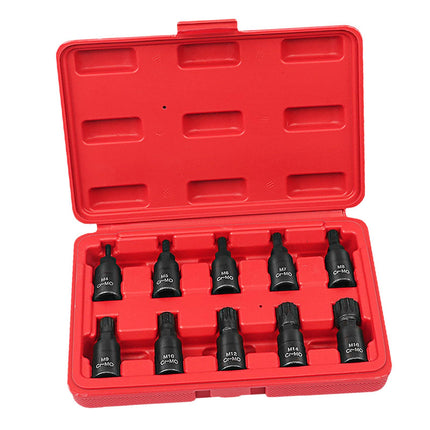 10x 3/8 Square Drive Socket Set Hand Tool Chromium Molybdenum Steel Portable