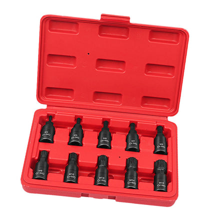 10x 3/8 Square Drive Socket Set Hand Tool Chromium Molybdenum Steel Portable