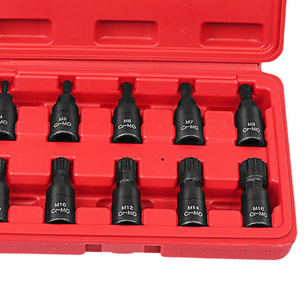 10x 3/8 Square Drive Socket Set Hand Tool Chromium Molybdenum Steel Portable