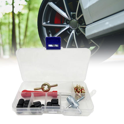 33 Pieces Tire Valve Repair Kit for Bicycle Motorcycles Multifunctional