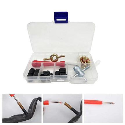 33 Pieces Tire Valve Repair Kit for Bicycle Motorcycles Multifunctional