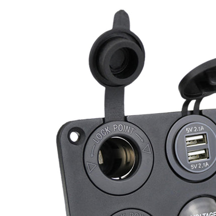 4 in 1 Charger Outlet Socket Panel Car Charger Outlet Socket for RV Car Red