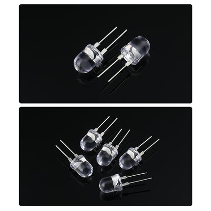 100 Pieces Emitting Diode Lamp Beads Round Head Straight Plug LED Lamp Beads Blue