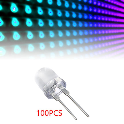 100 Pieces Emitting Diode Lamp Beads Round Head Straight Plug LED Lamp Beads Blue