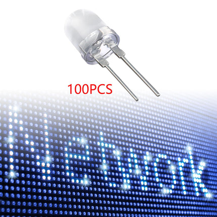 100 Pieces Emitting Diode Lamp Beads Round Head Straight Plug LED Lamp Beads Blue