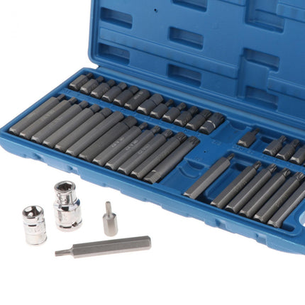 40Pcs 1/2'' 3/8'' Hex Torx Spline Socket Socket Set Portable for Repair Shops Argent