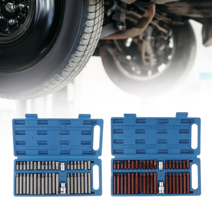40Pcs 1/2'' 3/8'' Hex Torx Spline Socket Socket Set Portable for Repair Shops Argent