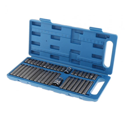 40Pcs 1/2'' 3/8'' Hex Torx Spline Socket Socket Set Portable for Repair Shops Argent