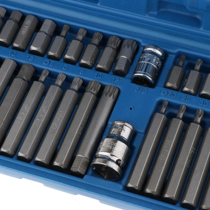 40Pcs 1/2'' 3/8'' Hex Torx Spline Socket Socket Set Portable for Repair Shops Argent