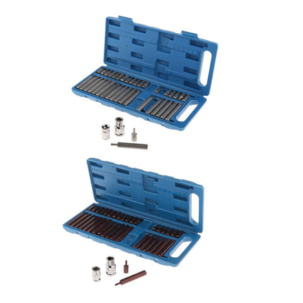 40Pcs 1/2'' 3/8'' Hex Torx Spline Socket Socket Set Portable for Repair Shops Argent