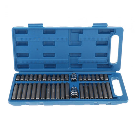 40Pcs 1/2'' 3/8'' Hex Torx Spline Socket Socket Set Portable for Repair Shops Argent