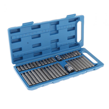 40Pcs 1/2'' 3/8'' Hex Torx Spline Socket Socket Set Portable for Repair Shops Argent