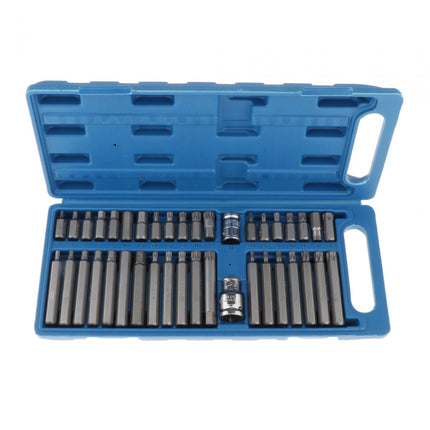 40Pcs 1/2'' 3/8'' Hex Torx Spline Socket Socket Set Portable for Repair Shops Argent