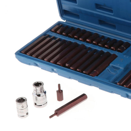 40Pcs 1/2'' 3/8'' Hex Torx Spline Socket Socket Set Portable for Repair Shops Bronze
