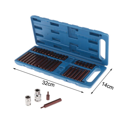 40Pcs 1/2'' 3/8'' Hex Torx Spline Socket Socket Set Portable for Repair Shops Bronze