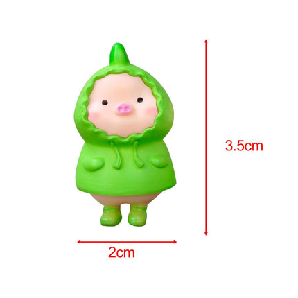 7Pcs Pig Figurines Car Dashboard Decoration for Bedroom Desktop Cabinet without Mat
