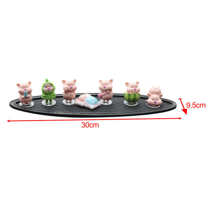 7Pcs Pig Figurines Car Dashboard Decoration for Bedroom Desktop Cabinet with Mat