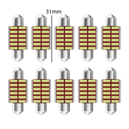10Pcs Car Interior Light Trunk Light Accessories Light Dome Light Bulbs 31mm