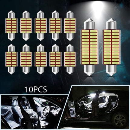10Pcs Car Interior Light Trunk Light Accessories Light Dome Light Bulbs 31mm