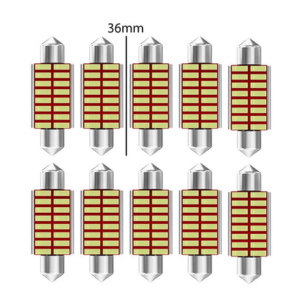 10Pcs Car Interior Light Trunk Light Accessories Light Dome Light Bulbs 36mm