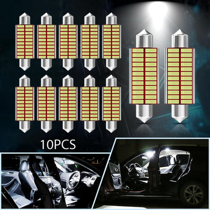 10Pcs Car Interior Light Trunk Light Accessories Light Dome Light Bulbs 39mm