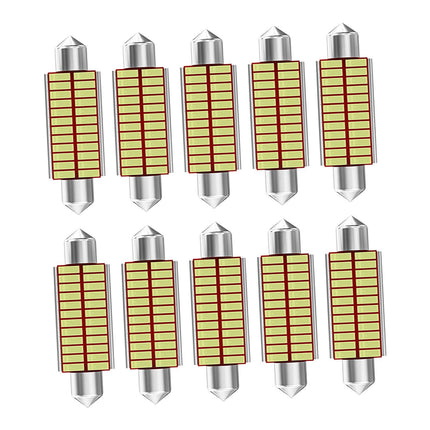 10Pcs Car Interior Light Trunk Light Accessories Light Dome Light Bulbs 41mm