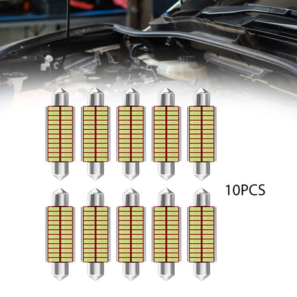 10Pcs Car Interior Light Trunk Light Accessories Light Dome Light Bulbs 41mm
