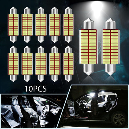 10Pcs Car Interior Light Trunk Light Accessories Light Dome Light Bulbs 41mm