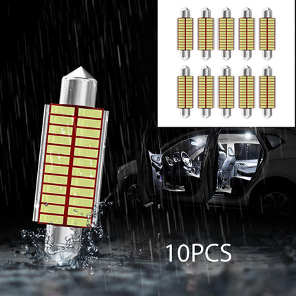 10Pcs Car Interior Light Trunk Light Accessories Light Dome Light Bulbs 41mm