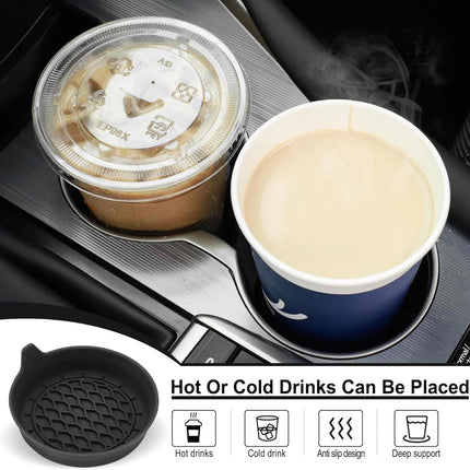 2 Pieces Generic Car Cup Holder Coasters Universal Auto Interior Accessories Black
