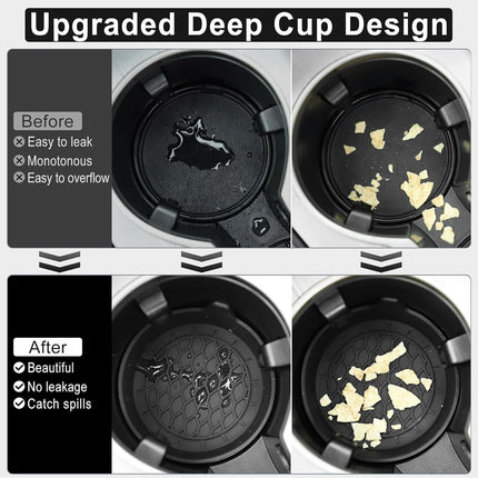 2 Pieces Generic Car Cup Holder Coasters Universal Auto Interior Accessories Black