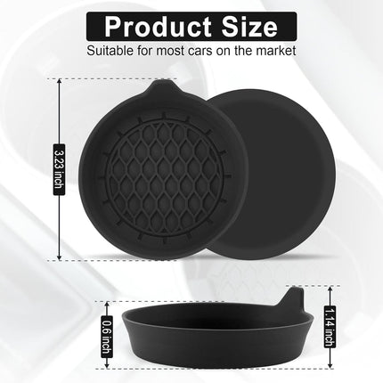 2 Pieces Generic Car Cup Holder Coasters Universal Auto Interior Accessories Black