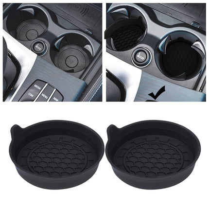 2 Pieces Generic Car Cup Holder Coasters Universal Auto Interior Accessories Black