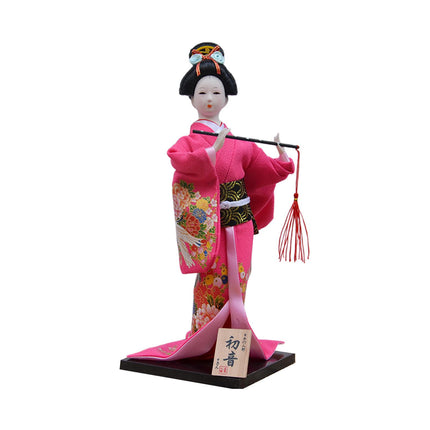 30cm Japanese Kimono Geisha Doll Traditional Statue Asian Kabuki Figurine Red