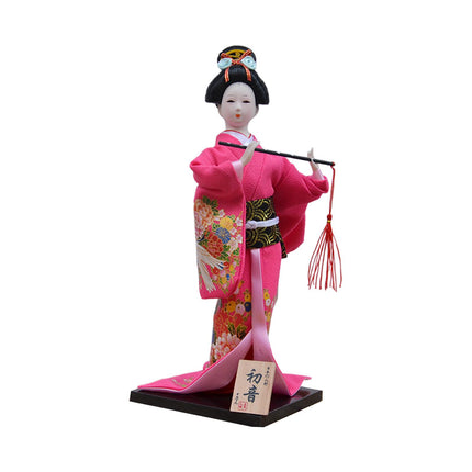 30cm Japanese Kimono Geisha Doll Traditional Statue Asian Kabuki Figurine Red