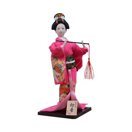 30cm Japanese Kimono Geisha Doll Traditional Statue Asian Kabuki Figurine Red