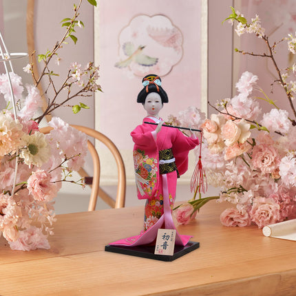 30cm Japanese Kimono Geisha Doll Traditional Statue Asian Kabuki Figurine Red
