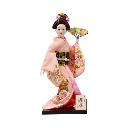 30cm Japanese Kimono Geisha Doll Traditional Statue Asian Kabuki Figurine Pink
