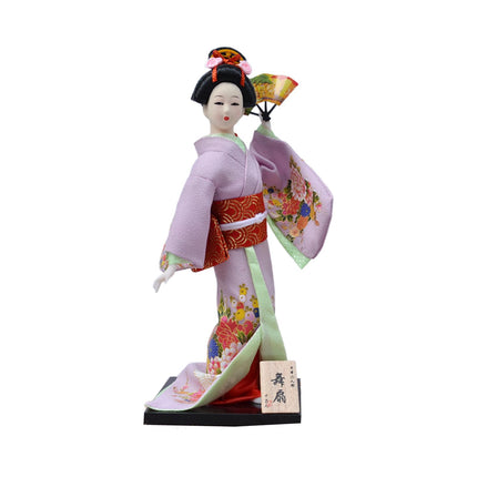 30cm Japanese Kimono Geisha Doll Traditional Statue Asian Kabuki Figurine Violet