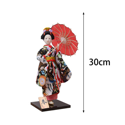 12in Japanese Kimono Geisha Doll Desk Statue Gift Home Asian Kabuki Figurine Style A