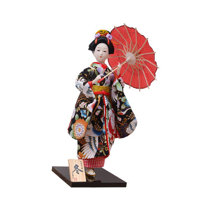 12in Japanese Kimono Geisha Doll Desk Statue Gift Home Asian Kabuki Figurine Style A