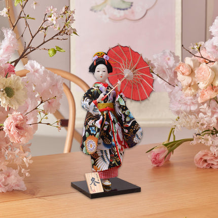 12in Japanese Kimono Geisha Doll Desk Statue Gift Home Asian Kabuki Figurine Style A