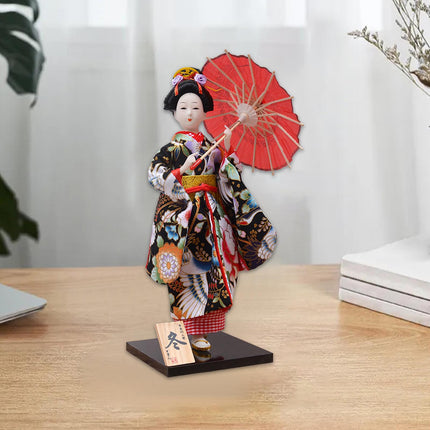 12in Japanese Kimono Geisha Doll Desk Statue Gift Home Asian Kabuki Figurine Style A