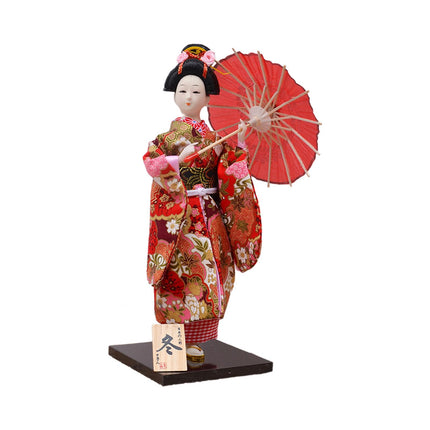 12in Japanese Kimono Geisha Doll Desk Statue Gift Home Asian Kabuki Figurine Style B