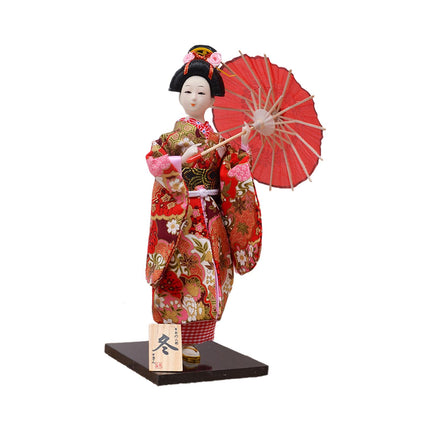 12in Japanese Kimono Geisha Doll Desk Statue Gift Home Asian Kabuki Figurine Style B