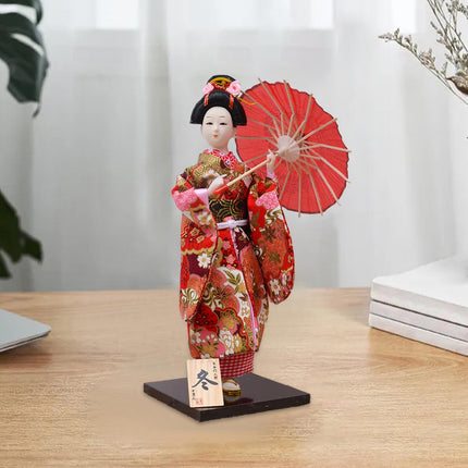 12in Japanese Kimono Geisha Doll Desk Statue Gift Home Asian Kabuki Figurine Style B