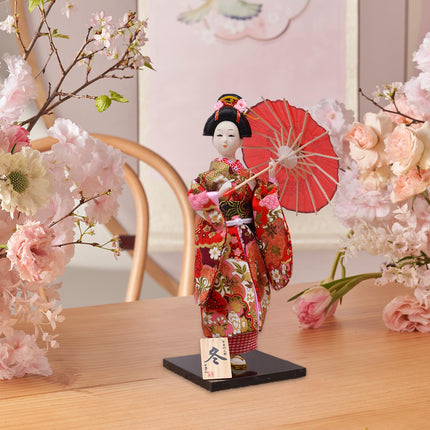 12in Japanese Kimono Geisha Doll Desk Statue Gift Home Asian Kabuki Figurine Style B